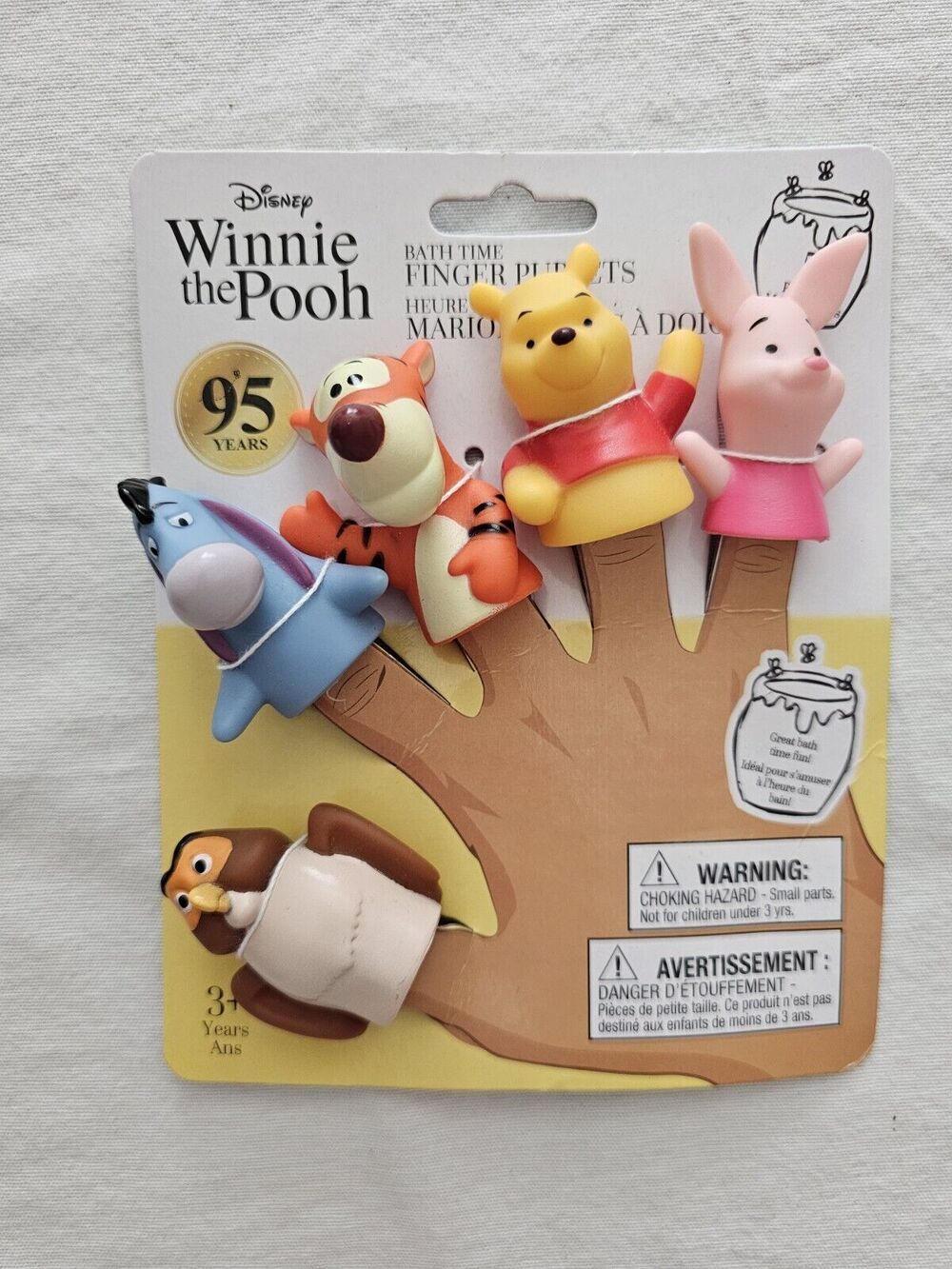 Disney "Winnie the Pooh & Friends" Vinyl Finger Puppets 95 Years of FUN! New